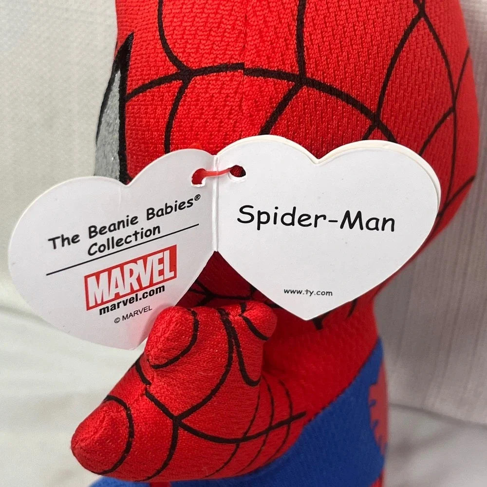 Ty Beanie Babies Marvel Spider-Man Plush Red Blue Glitter Eyes 2023 6 inch NWT